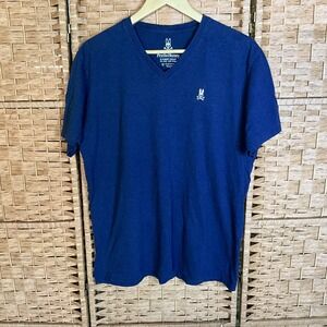 Psycho Bunny Men’s V-Neck Tee in Navy Blue